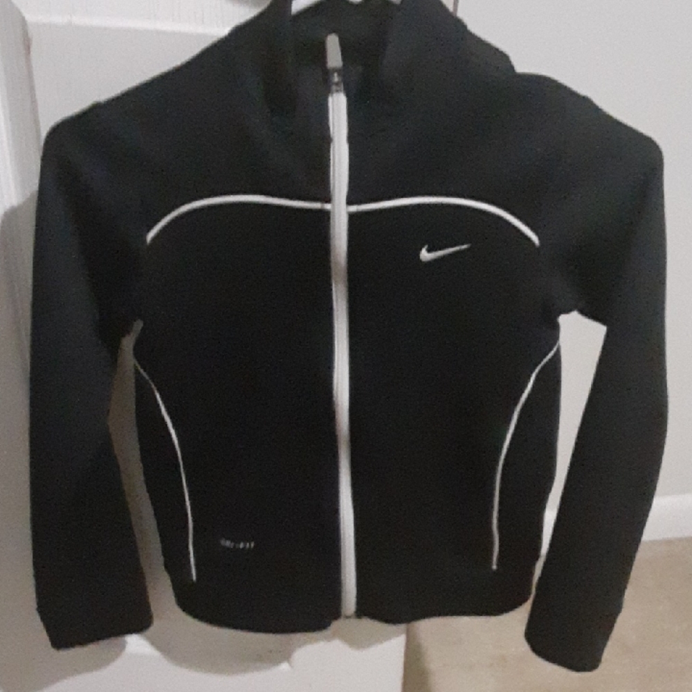 Nike Kids Black Jacket with White Accents